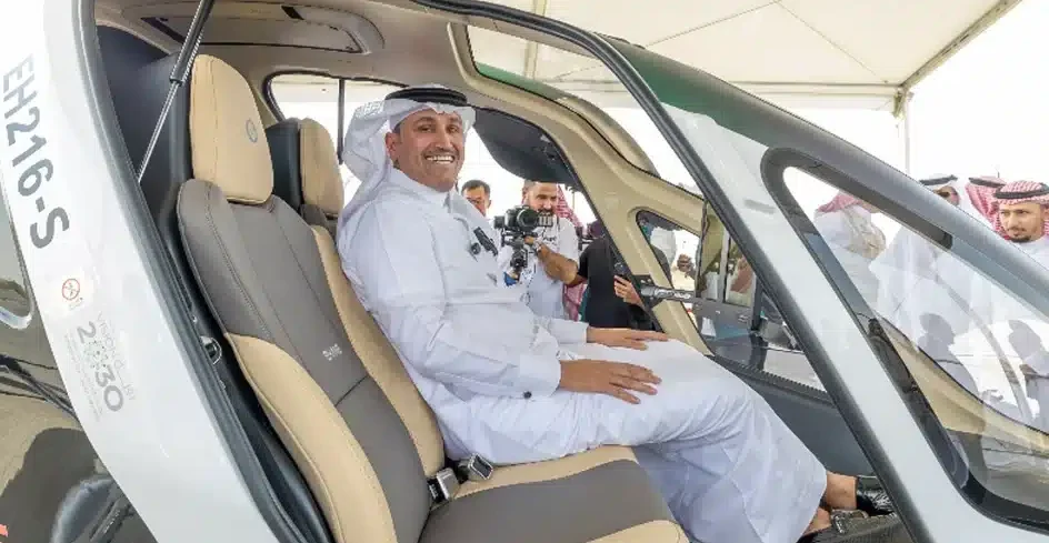 A self-driving vehicle begins operation in Riyadh as part of Saudi Arabia's first autonomous transport pilot program.